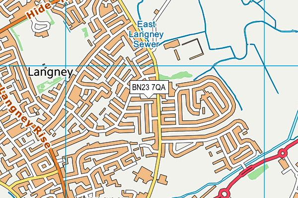 BN23 7QA map - OS VectorMap District (Ordnance Survey)