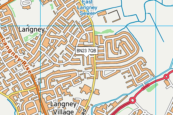BN23 7QB map - OS VectorMap District (Ordnance Survey)