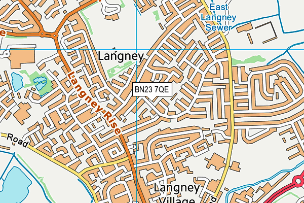 BN23 7QE map - OS VectorMap District (Ordnance Survey)
