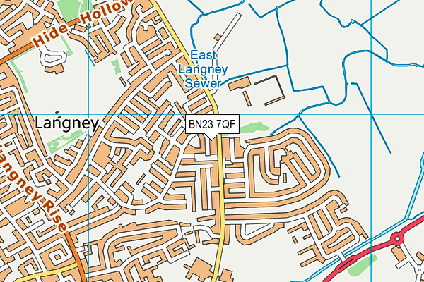 BN23 7QF map - OS VectorMap District (Ordnance Survey)