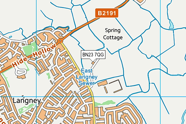 BN23 7QG map - OS VectorMap District (Ordnance Survey)