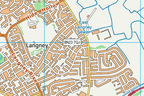 BN23 7QJ map - OS VectorMap District (Ordnance Survey)