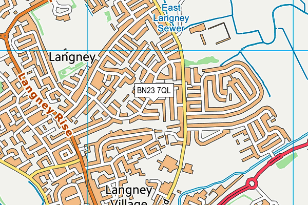 BN23 7QL map - OS VectorMap District (Ordnance Survey)