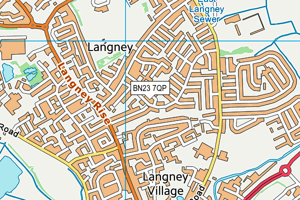 BN23 7QP map - OS VectorMap District (Ordnance Survey)