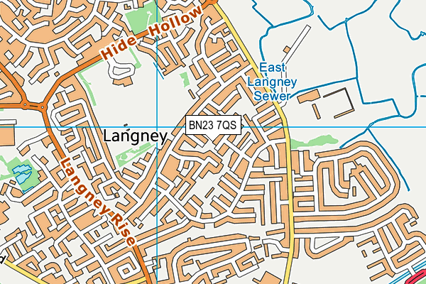 BN23 7QS map - OS VectorMap District (Ordnance Survey)