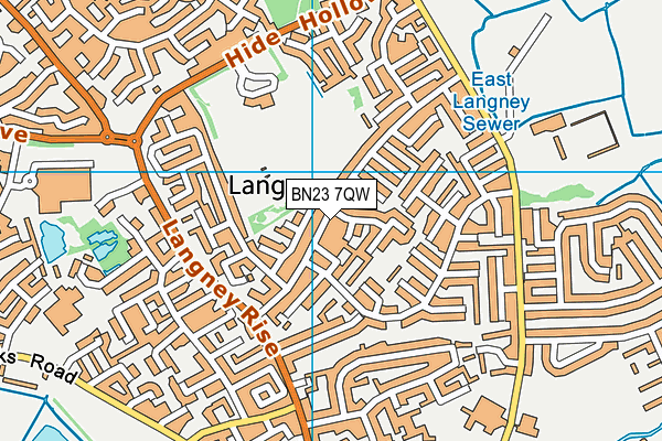 BN23 7QW map - OS VectorMap District (Ordnance Survey)
