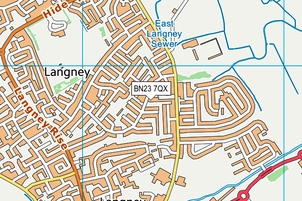 BN23 7QX map - OS VectorMap District (Ordnance Survey)