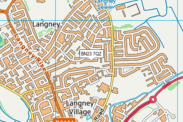 BN23 7QZ map - OS VectorMap District (Ordnance Survey)