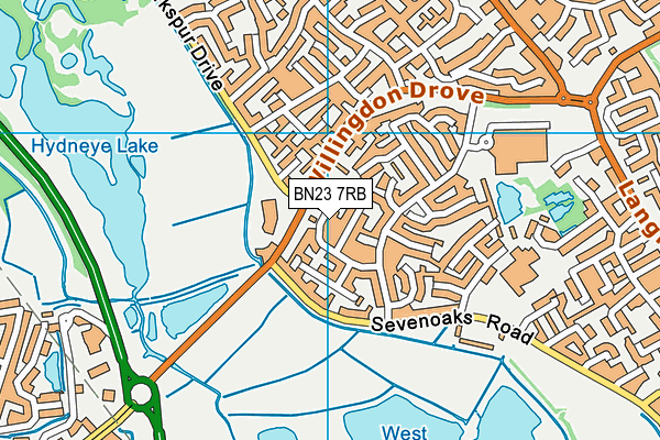 BN23 7RB map - OS VectorMap District (Ordnance Survey)