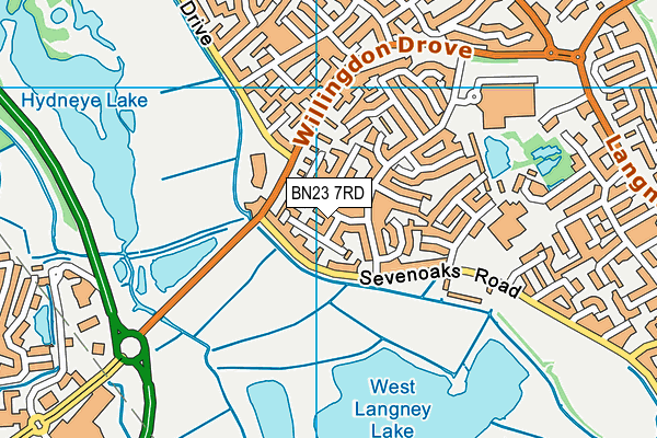 BN23 7RD map - OS VectorMap District (Ordnance Survey)