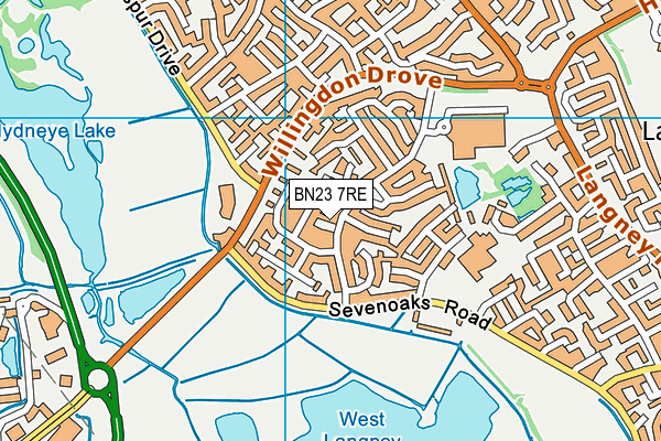 BN23 7RE map - OS VectorMap District (Ordnance Survey)