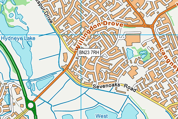 BN23 7RH map - OS VectorMap District (Ordnance Survey)