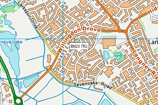 BN23 7RJ map - OS VectorMap District (Ordnance Survey)