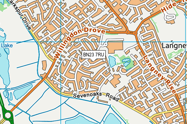 BN23 7RU map - OS VectorMap District (Ordnance Survey)