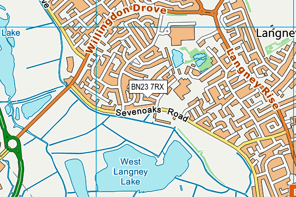BN23 7RX map - OS VectorMap District (Ordnance Survey)