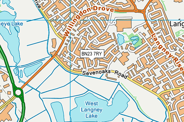 BN23 7RY map - OS VectorMap District (Ordnance Survey)
