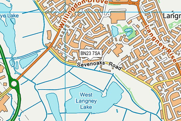 BN23 7SA map - OS VectorMap District (Ordnance Survey)