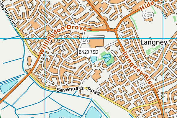 BN23 7SD map - OS VectorMap District (Ordnance Survey)