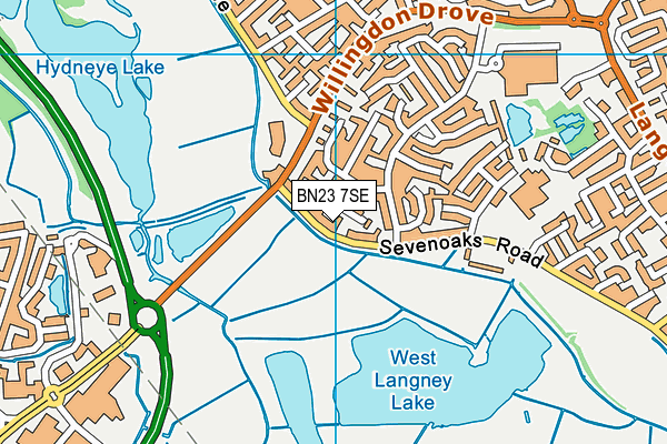BN23 7SE map - OS VectorMap District (Ordnance Survey)