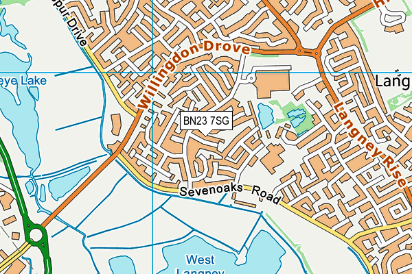 BN23 7SG map - OS VectorMap District (Ordnance Survey)