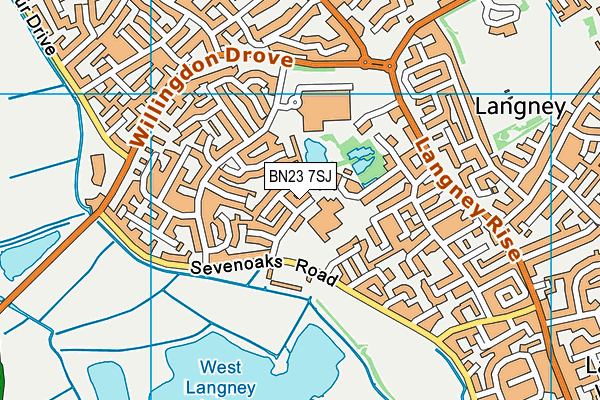 BN23 7SJ map - OS VectorMap District (Ordnance Survey)
