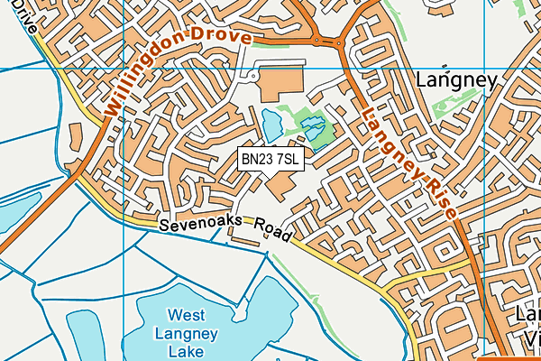 BN23 7SL map - OS VectorMap District (Ordnance Survey)