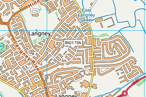 BN23 7SN map - OS VectorMap District (Ordnance Survey)