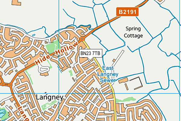 BN23 7TB map - OS VectorMap District (Ordnance Survey)