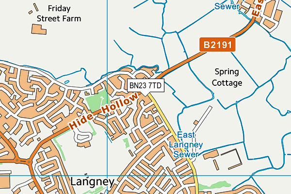 BN23 7TD map - OS VectorMap District (Ordnance Survey)