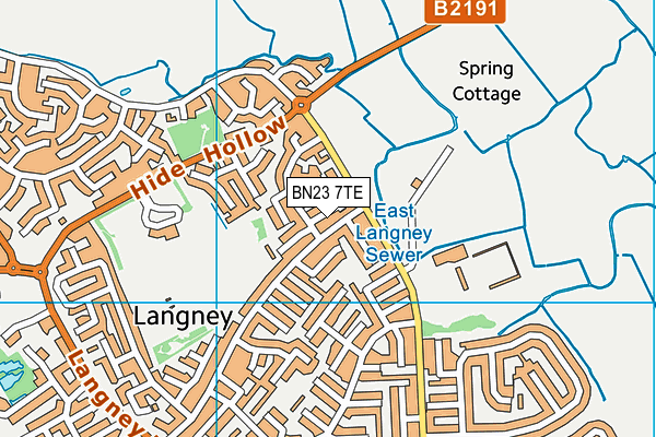 BN23 7TE map - OS VectorMap District (Ordnance Survey)