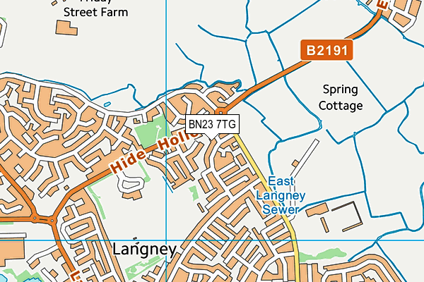 BN23 7TG map - OS VectorMap District (Ordnance Survey)