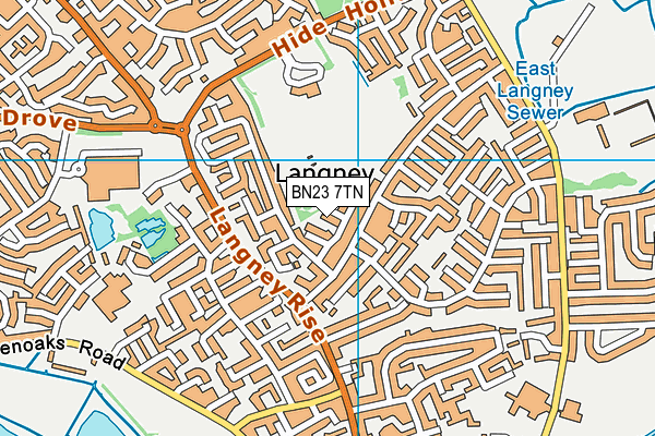 BN23 7TN map - OS VectorMap District (Ordnance Survey)