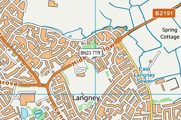 BN23 7TR map - OS VectorMap District (Ordnance Survey)