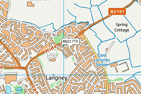 BN23 7TS map - OS VectorMap District (Ordnance Survey)