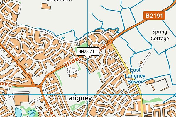 BN23 7TT map - OS VectorMap District (Ordnance Survey)