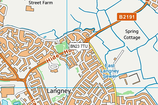 BN23 7TU map - OS VectorMap District (Ordnance Survey)