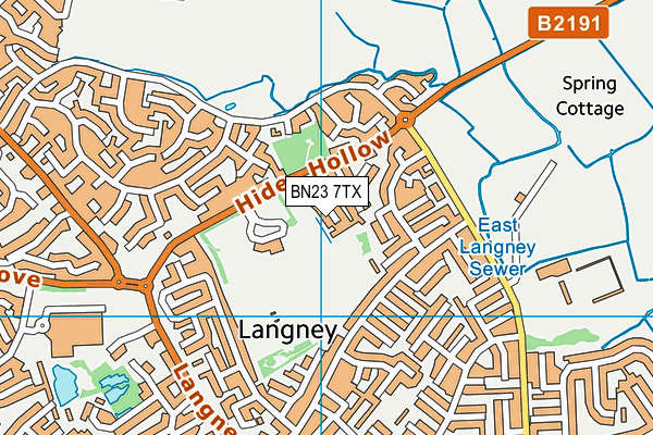 BN23 7TX map - OS VectorMap District (Ordnance Survey)