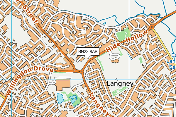 BN23 8AB map - OS VectorMap District (Ordnance Survey)