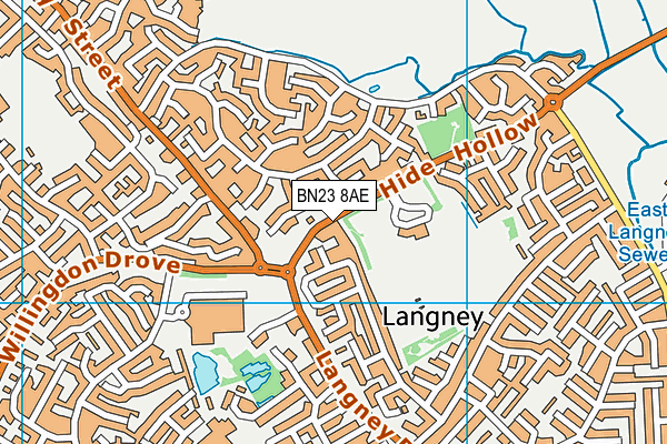 BN23 8AE map - OS VectorMap District (Ordnance Survey)