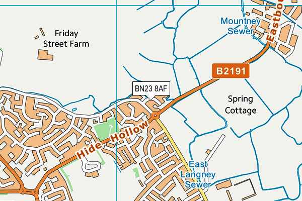 BN23 8AF map - OS VectorMap District (Ordnance Survey)