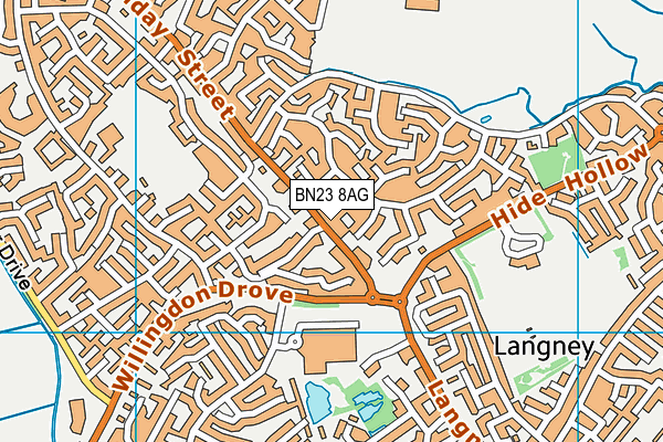 BN23 8AG map - OS VectorMap District (Ordnance Survey)