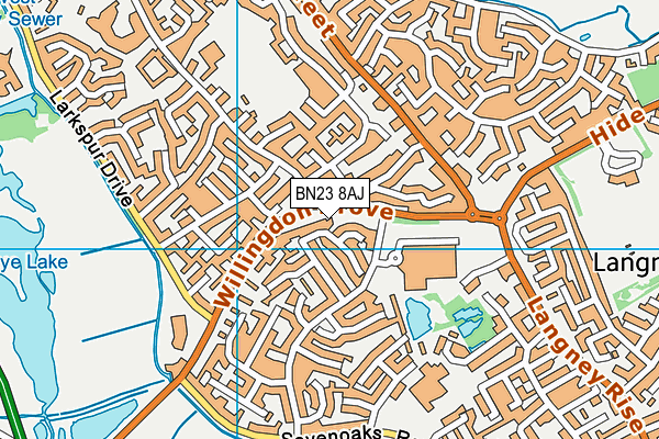 BN23 8AJ map - OS VectorMap District (Ordnance Survey)