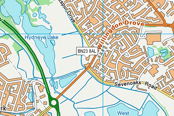 BN23 8AL map - OS VectorMap District (Ordnance Survey)