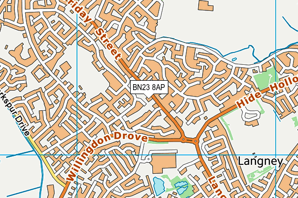 BN23 8AP map - OS VectorMap District (Ordnance Survey)