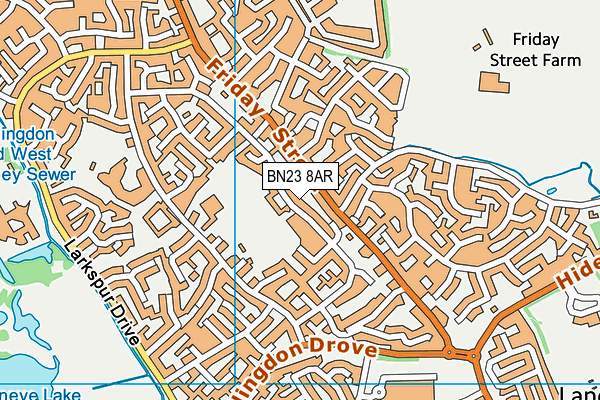 BN23 8AR map - OS VectorMap District (Ordnance Survey)