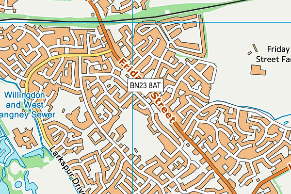 Shinewater Lane map (BN23 8AT) - OS VectorMap District (Ordnance Survey)