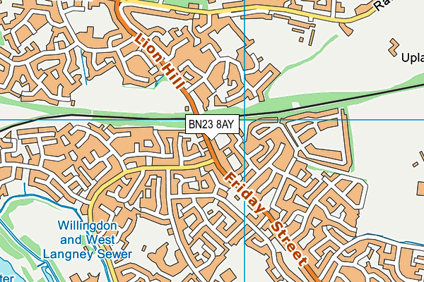 BN23 8AY map - OS VectorMap District (Ordnance Survey)