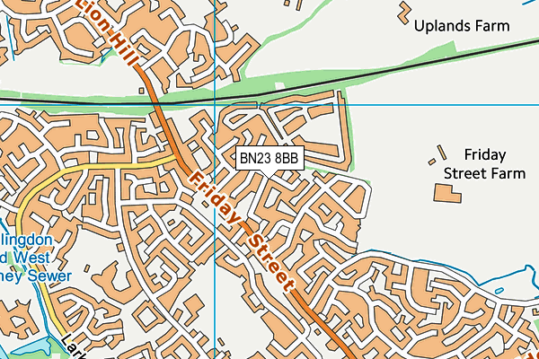 BN23 8BB map - OS VectorMap District (Ordnance Survey)