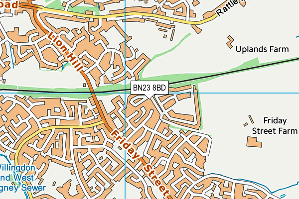 BN23 8BD map - OS VectorMap District (Ordnance Survey)
