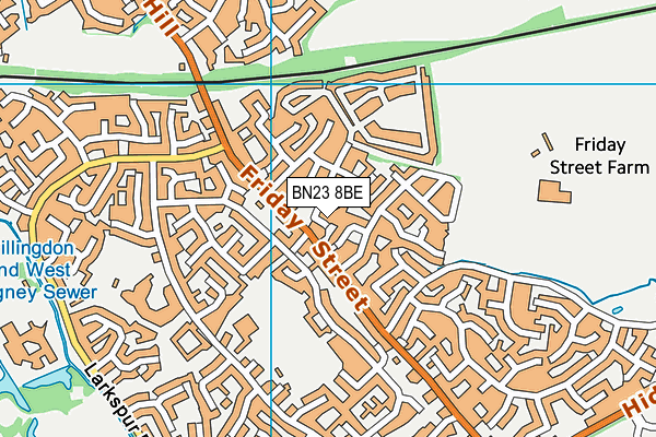 BN23 8BE map - OS VectorMap District (Ordnance Survey)